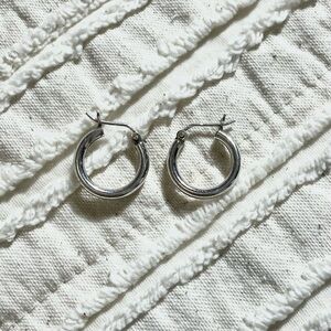 Silver Mini Hoop Earrings Latch